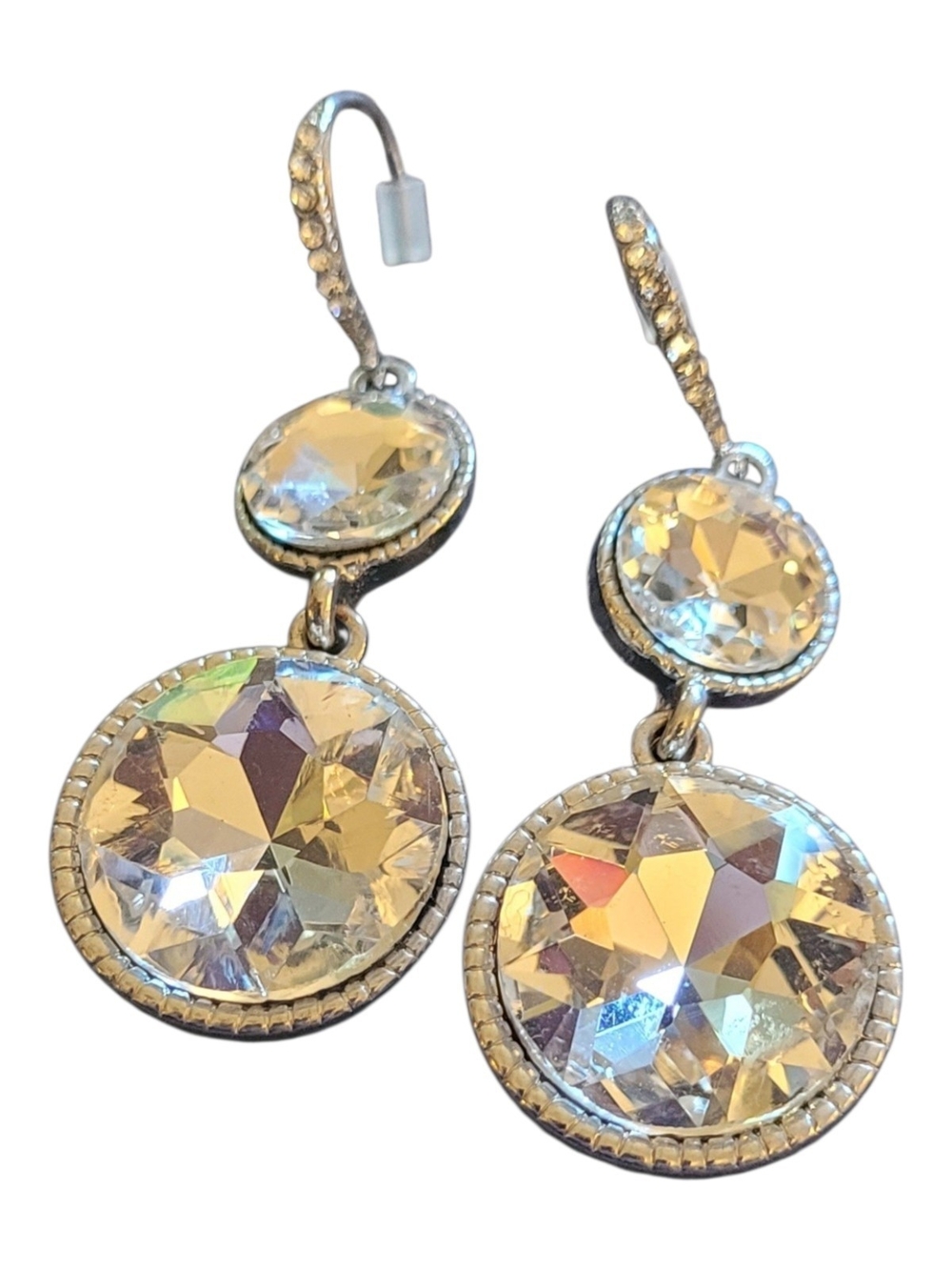 Faceted Crystal Drop Earrings